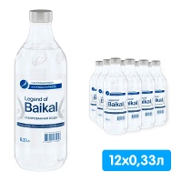 Вода Легенда Байкала 0.33 литра, газ, стекло, 12 шт. в уп.
