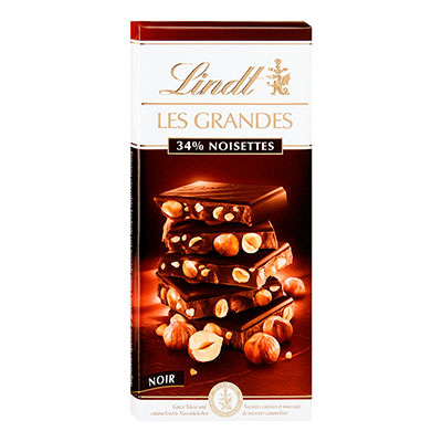 Шоколад Lindt Les Grandes тёмный шоколад с лесными орехами 150 гр