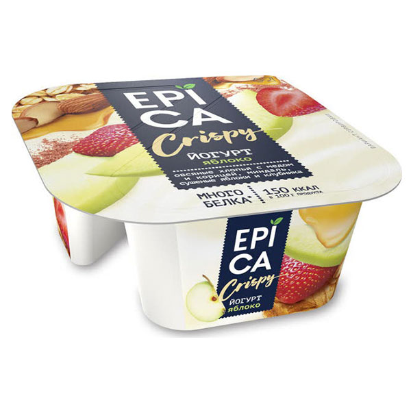 Йогурт Epica Crispy зелёное яблоко и ягоды БЗМЖ 5,7% 140 гр