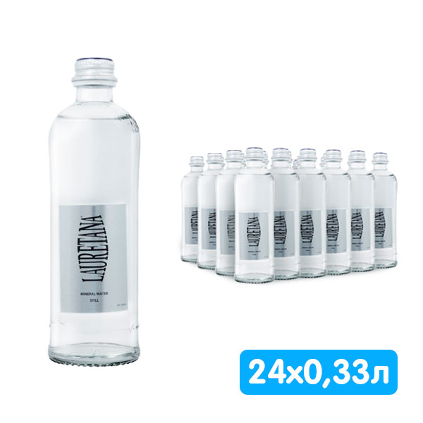 Вода Lauretana Pininfarina 0.33 литра, без газа, стекло, 24 шт. в уп.