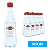 Вода RusseQuelle 0.4 литра, газ, пэт, 8 шт. в уп.