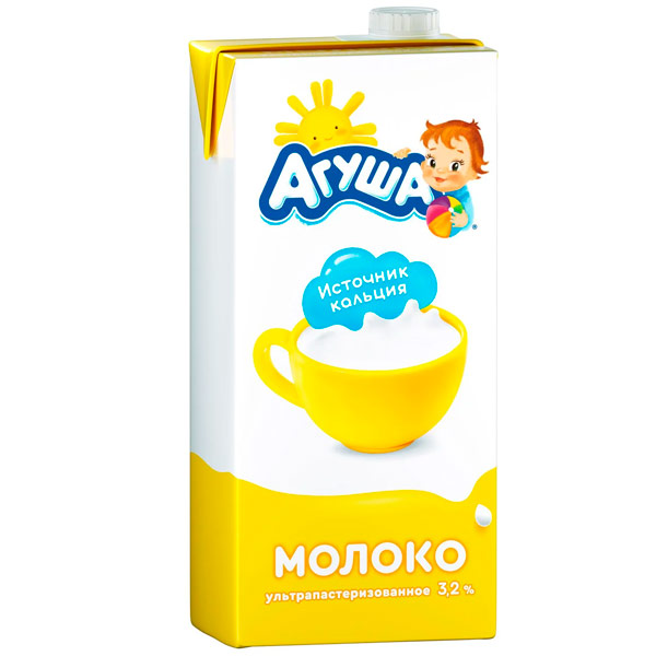 Молоко Агуша 3,2% БЗМЖ 0,925 мл 