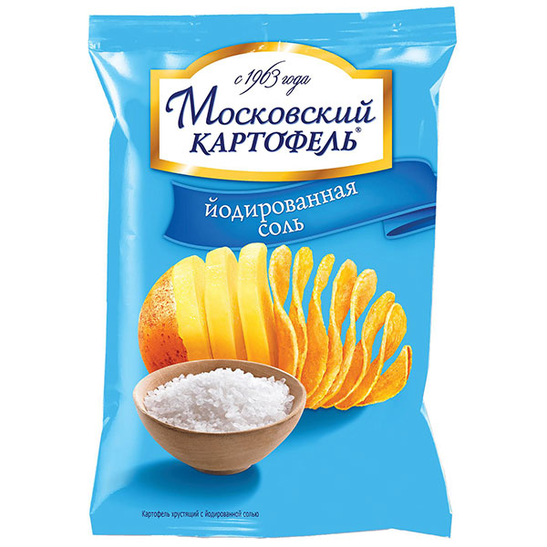 Чипсы Московский картофель в ломтиках с йодированной солью 70 гр