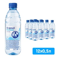 Вода Водный баланс 0.5 литра, без газа, пэт, 12 шт. в уп.