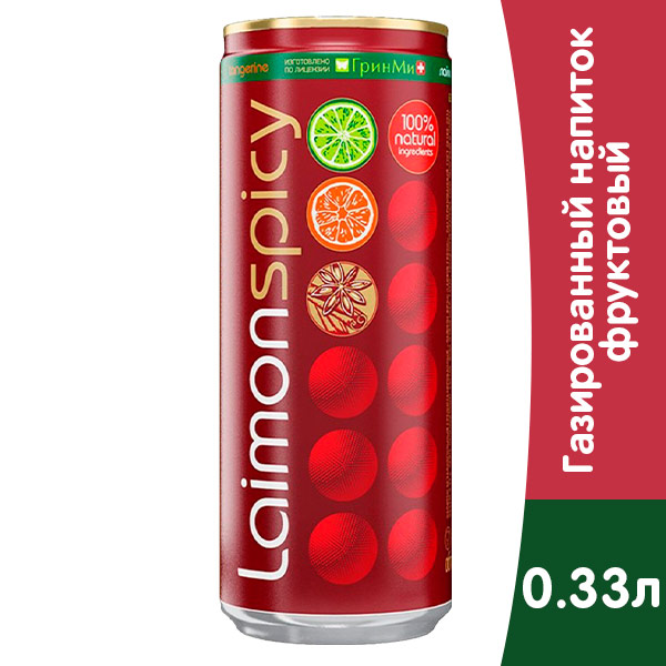 Напиток Laimon Fresh Spicy 0.33 литра, газ, ж/б, 12 шт. в уп.