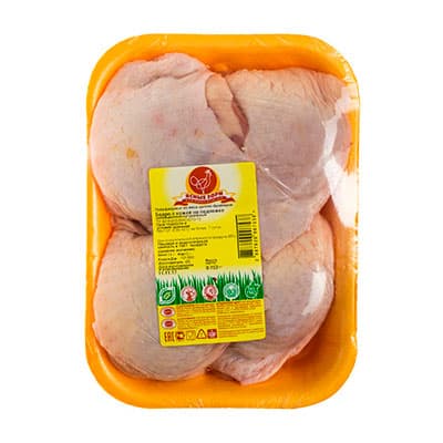 Филе бедра цыпленка-бройлера Ясные Зори с кожей 0,6-1,0 кг