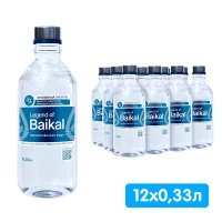 Вода Легенда Байкала 0.33 литра, без газа, стекло, 12 шт. в уп.