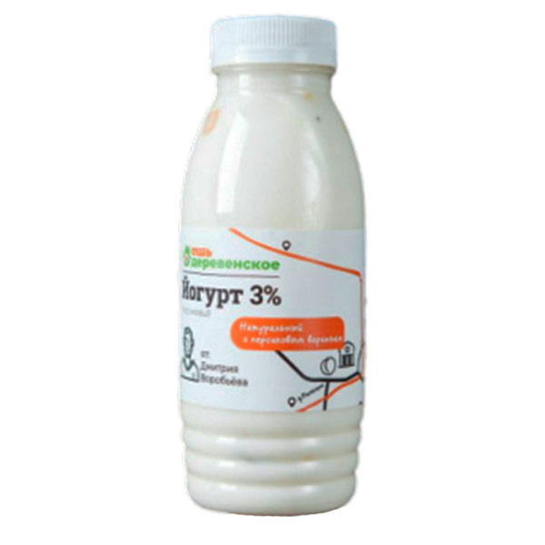 Йогурт с персиком (Ферма Воробьева) 3% БЗМЖ 300 мл