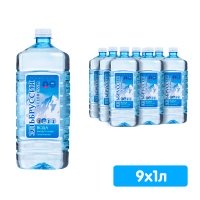 Вода Эльбруссия 1 литр, без газа, пэт, 9 шт. в уп.