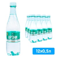 Вода Новый Арзни 0.5 литра, газ, пэт, 12 шт. в уп.