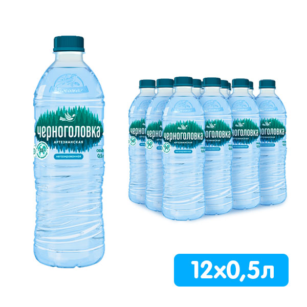 Вода Черноголовка детская 0.5 литра, без газа, пэт, 12 шт. в уп.