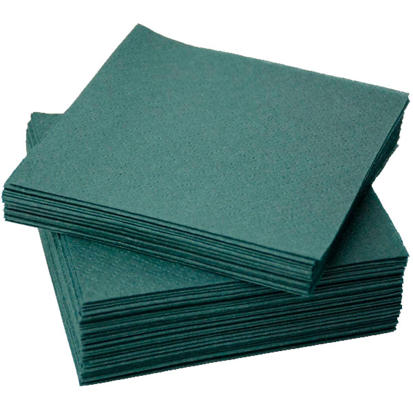 Салфетки зеленые Пакстар 1-слойные 24х24 см 400 шт