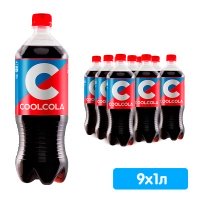 Кул Кола / Cool Cola 1 литр, газ, пэт, 9 шт. в уп.