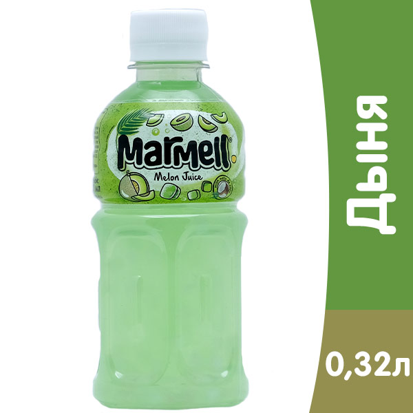 Напиток Marmell с кусочками кокосового желе Дыня 0.32 литра, без газа, пэт, 12 шт. в уп.