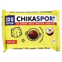Шоколад протеиновый Chikalab Chika Sport молочный с фундуком без сахара 100 гр