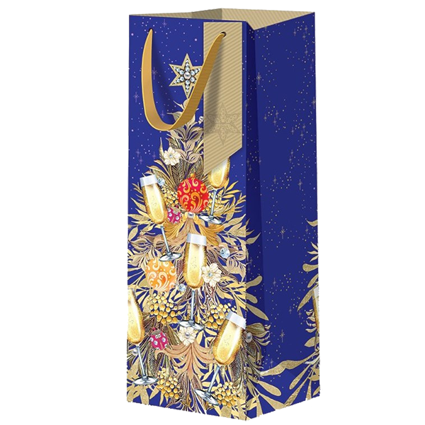 Подарочный пакет под бутылку Лакарт Дизайн 12x36 см