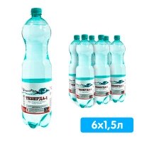 Вода Теберда-1 лечебно-столовая 1.5 литра, газ, пэт, 6 шт. в уп.