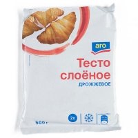 Тесто слоёное дрожжевое Aro заморож 500 гр