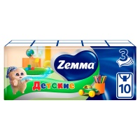 Носовые платочки Zemma Kids детские 3 слоя (10х10 шт)