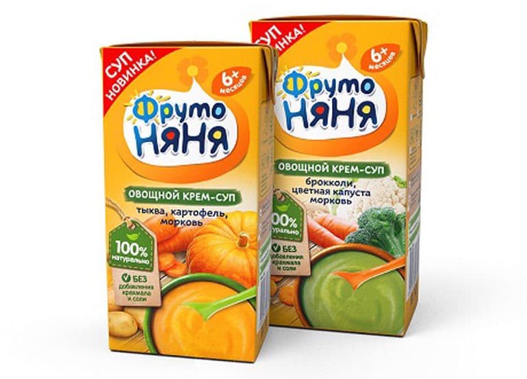 «ФрутоНяня» выпустила полезные готовые «крем-супы» из натуральных овощей со сливками для малышей