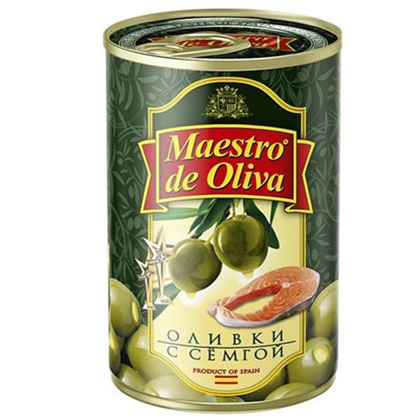Оливки Maestro de Oliva фаршированные сёмгой 300 гр
