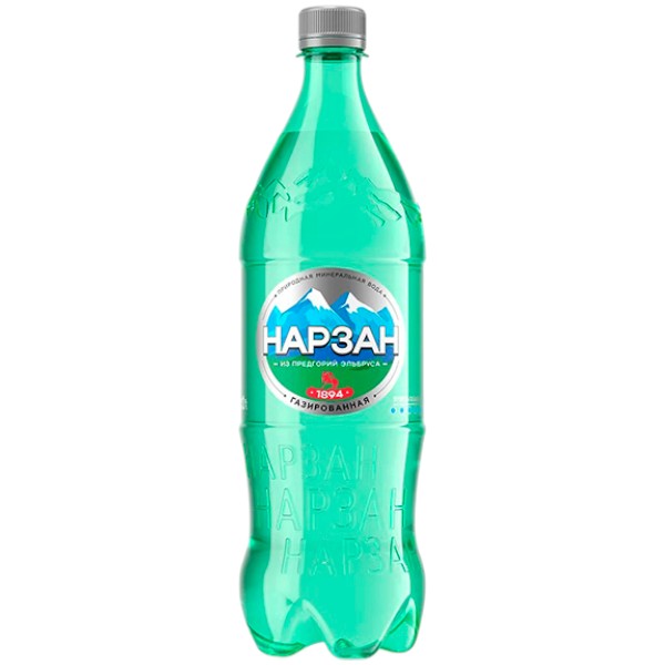 Вода Нарзан 1 литр, газ, пэт, 9 шт. в уп.