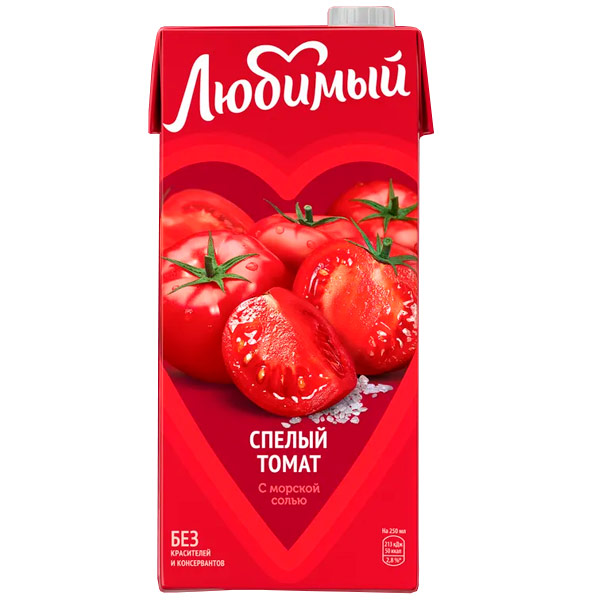 Напиток сокосодержащий Любимый Спелый томат 0,95 литра