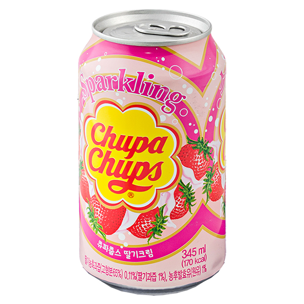 Chupa Chups / Чупа Чупс Strawberry cream импорт 0.345 литра, ж/б, 24 шт. в уп.