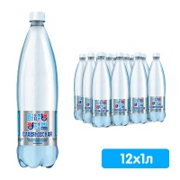 Вода лечебно-столова Славяновская 1 литр, газ, пэт, 12 шт. в уп.