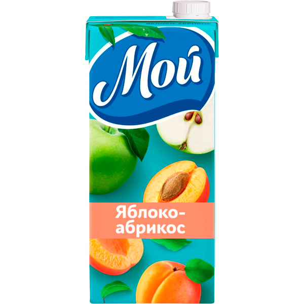 Нектар Мой Яблоко-абрикос с мякотью 0,95 литра