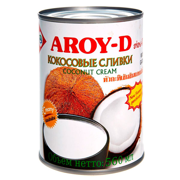 Сливки кокосовые Aroy-D 20%-22% 0,56 литра 24 шт в уп Сливки кокосовые Aroy-D 20%-22% 0,56 литра 24 шт в уп. - фото 1