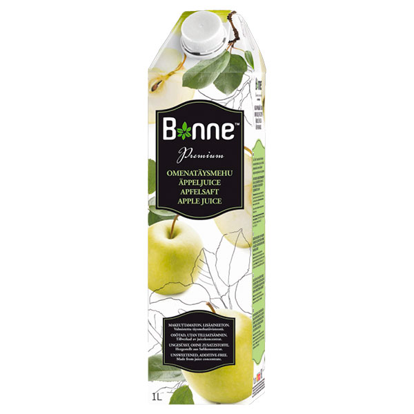 Сок Bonne 100% яблочный 1 литр, 12 шт. в уп