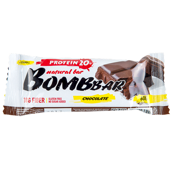 Батончик Bombbar Двойной Шоколад 60 гр