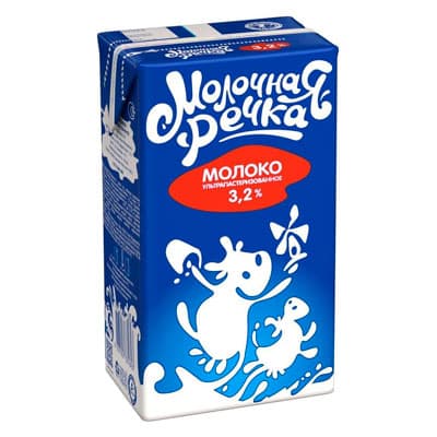 Молоко Молочная речка ультрапастеризованное 3,2% 0,973 л (12 шт.)