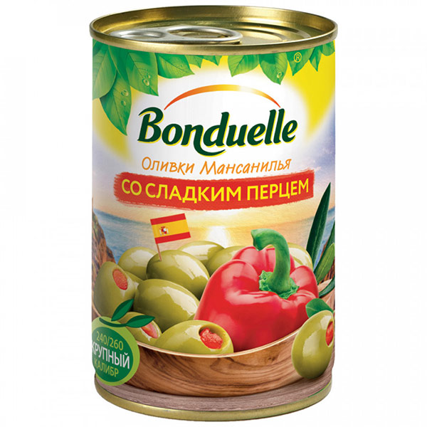 Оливки Bonduelle со сладким перцем 300 гр