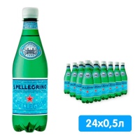 Вода San Pellegrino 0.5 литра, газ, пэт, 24 шт. в уп.