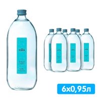 Вода Edis родниковая 0.95 литра, газ, стекло, 6 шт. в уп.
