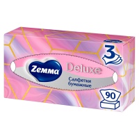 Салфетки косметические Zemma Deluxe 3-х сл. 90шт (1шт)