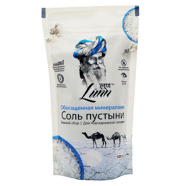 Соль Lunn пищевая соль пустыни зимний сбор 500 гр