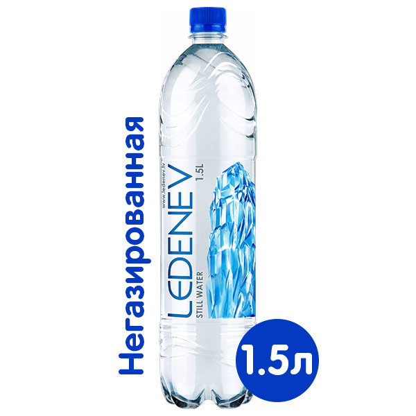 Вода Ledenev питьевая природная 1.5 литра, без газа, пэт, 6 шт. в уп.