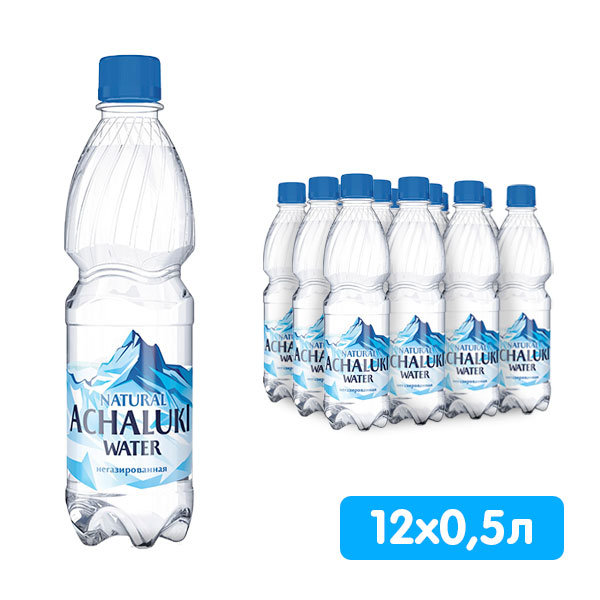 Вода Ачалуки 0.5 литра, без газа, пэт, 12 шт. в уп