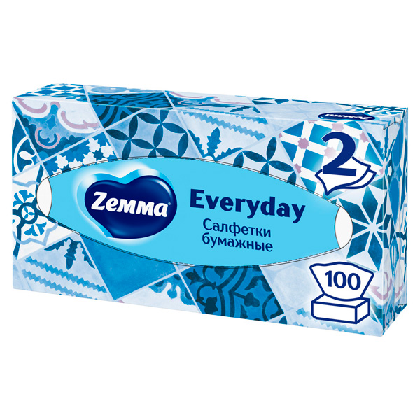 Косметические салфетки Zewa everyday 2-х сл.(100шт)