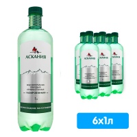 Вода Аскания / Ascania 1 литр, газ, пэт, 6 шт. в уп.