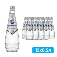 Вода Волжанка 0.5 литра, газ, стекло, 15 шт. в уп.