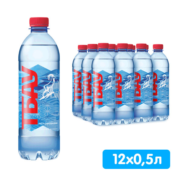 Вода Тбау Премиум 0.5 литра, без газа, пэт, 12 шт. в уп.