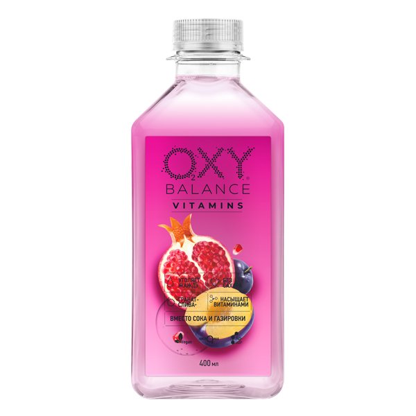 Oxy Balance гранат, слива 0.4 литра, пэт, 9 шт. в уп.