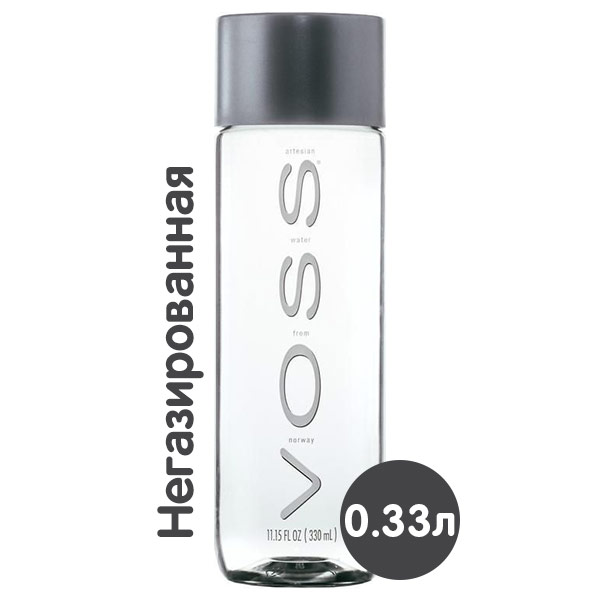Вода Voss 0.33 литра, без газа, пэт, 24 шт. в уп.