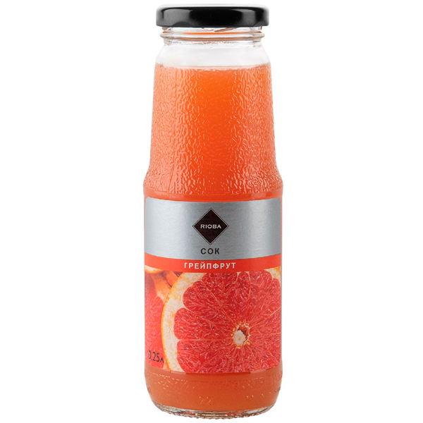Грейпфрутовый сок Rioba красный 0,25 литра, 8 шт. в уп.