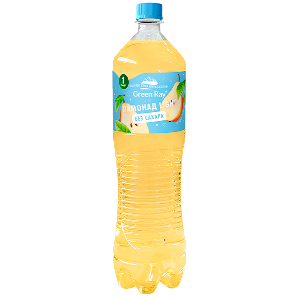 Лимонад Green Ray грушевый, ПЭТ, 1.5 литра, газ, 6 шт. в уп.