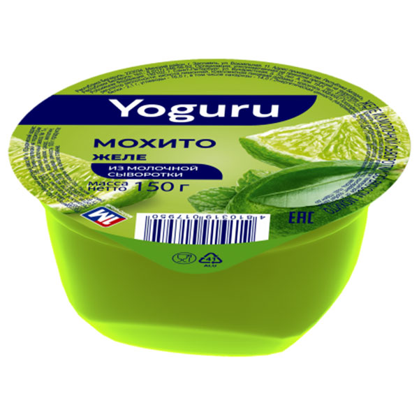 Желе из молочной сыворотки Yoguru мохито 150 гр